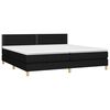 vidaXL Sommier &agrave; lattes de lit avec matelas Noir 200x200 cm Tissu