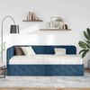 vidaXL Cadre de lit d'angle avec matelas Bleu 90 x 200 cm tissu