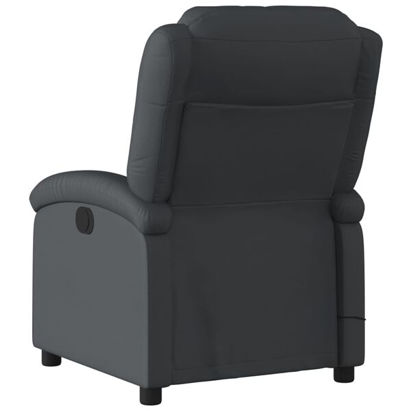 vidaXL Fauteuil de massage inclinable noir cuir v&eacute;ritable