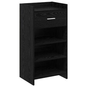 vidaXL Cabinet &agrave; chaussures avec tiroir Ch&ecirc;ne noir 48 x 36 x 92 cm