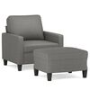 vidaXL Fauteuil avec repose-pied Gris fonc&eacute; 60 cm Tissu