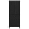 vidaXL Haut Armoire 2 pcs Ch&ecirc;ne noir Bois Agglom&eacute;r&eacute; et Verre