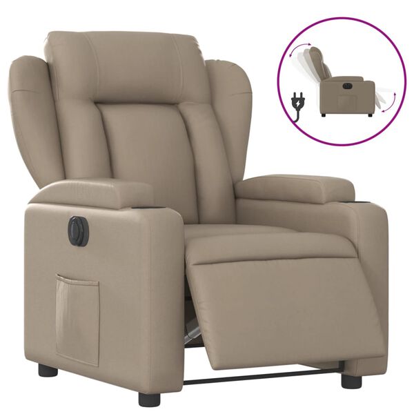 vidaXL Fauteuil inclinable &eacute;lectrique Cappuccino Similicuir