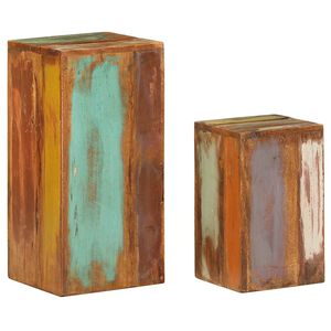 vidaXL Supports pour plantes 2 pcs bois de r&eacute;cup&eacute;ration massif