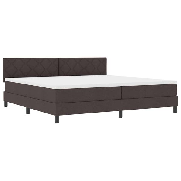 vidaXL Lit &agrave; ressorts avec matelas Marron fonc&eacute; 200 x 200 cm tissu