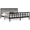 vidaXL Cadre de lit sans matelas noir 200x200 cm bois massif de pin