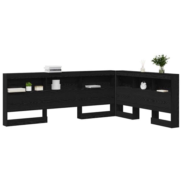 vidaXL Tête de lit de rangement Chêne noir 160 cm Bois d'ingénierie