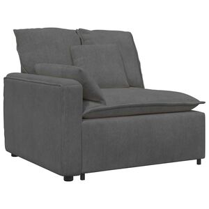 vidaXL Module d'extr&eacute;mit&eacute; d'accoudoir de canap&eacute; modulaire avec coussins gris fonc&eacute; 100 cm