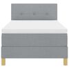 vidaXL Lit &agrave; ressort LED avec matelas Gris clair 90 x 200 cm tissu