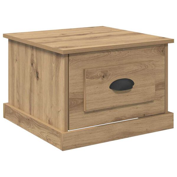 vidaXL Table basse Ch&ecirc;ne artisanal 50 x 50 x 35 cm Bois d'ing&eacute;nierie