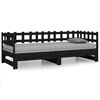 vidaXL Lit coulissant sans matelas noir 2x(80x200)cm