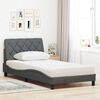 vidaXL Lit avec matelas gris fonc&eacute; 100x200 cm tissu