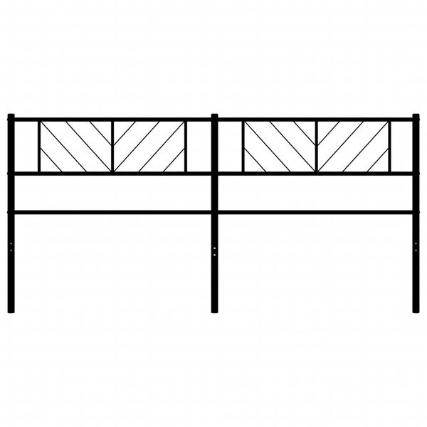 vidaXL Tête de lit métal noir 200 cm