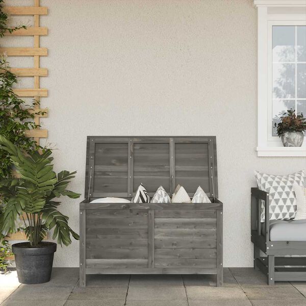 vidaXL Bo&icirc;te de rangement de jardin anthracite bois massif de sapin
