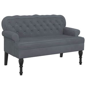 vidaXL Banc avec dossier gris fonc&eacute; 119,5x64,5x75 cm velours