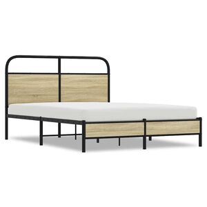 vidaXL Cadre de lit sans matelas 120x200 cm ch&ecirc;ne sonoma