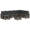 vidaXL Ensemble de canap&eacute; de jardin 9 pcs Gris polyrotin