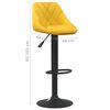 vidaXL Tabourets de bar lot de 2 jaune moutarde velours