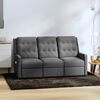 vidaXL Fauteuil de massage inclinable à 3 places gris clair tissu