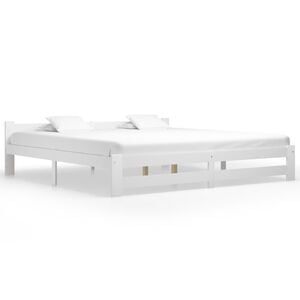 vidaXL Cadre de lit sans matelas blanc bois massif de pin 200x200 cm