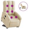 vidaXL Fauteuil inclinable de massage &eacute;lectrique Cr&egrave;me Tissu