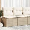 vidaXL Salon de jardin avec coussins 2 pcs beige r&eacute;sine tress&eacute;e acacia