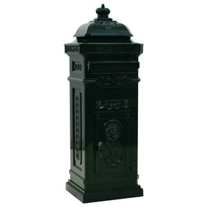 vidaXL Bo&icirc;te aux lettres &agrave; pilier Aluminium Vintage antirouille Vert