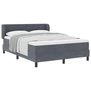 vidaXL Lit &agrave; ressorts avec matelas Gris fonc&eacute; 140 x 190 cm Velours