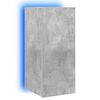 vidaXL Meuble TV mural avec lumi&egrave;res LED gris b&eacute;ton 30,5x35x70 cm