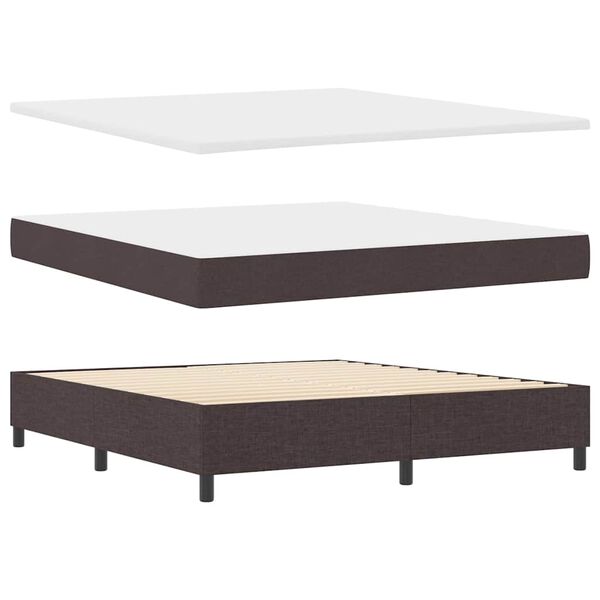 vidaXL Lit &agrave; ressorts avec matelas Marron fonc&eacute; 180 x 200 cm tissu