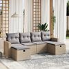 vidaXL Salon de jardin avec coussins 6pcs m&eacute;lange beige r&eacute;sine tress&eacute;e