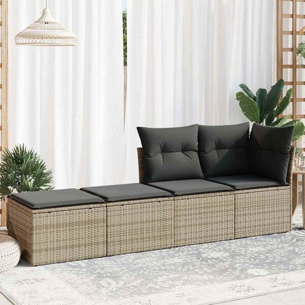 vidaXL Salon de jardin 2 pcs avec coussins gris résine tressée acacia