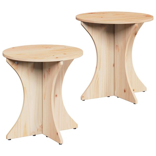 vidaXL Table basse 2 pcs Naturel Bois massif en pin