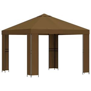 vidaXL Pavillon 3 x 3 m Taupe Polyester et Acier 190