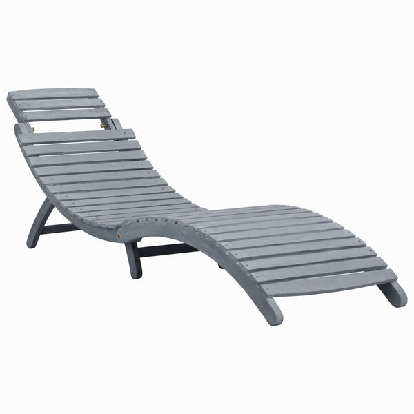 vidaXL Chaise longue Délavage gris Bois d'acacia solide