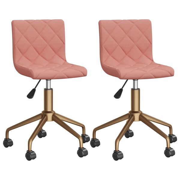 vidaXL Chaises pivotantes &agrave; manger lot de 2 rose velours