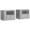 vidaXL Tables de chevet murales 2 pcs gris b&eacute;ton 45x30x35 cm