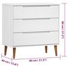 vidaXL Commode MOLDE Blanc 80x40x80 cm Bois de pin massif