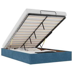 vidaXL Cadre de lit ottoman sans matelas bleu fonc&eacute; 120x190 cm velours