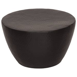 vidaXL Table basse martel&eacute;e en aluminium &Oslash; 50x30 cm noir