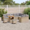 vidaXL Ensemble de canap&eacute; de jardin 12 pcs Beige Poly Rattan