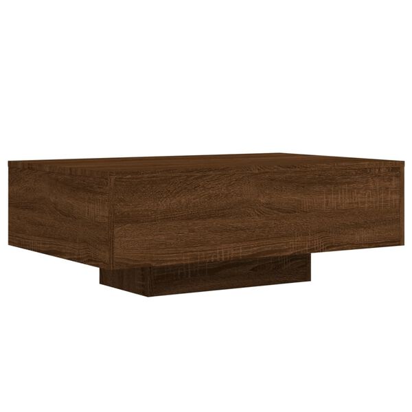 vidaXL Table basse avec lumi&egrave;res LED ch&ecirc;ne marron 85x55x31 cm