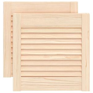 vidaXL Portes d'armoire &agrave; persiennes 2 pcs 39,5x39,4 cm pin massif
