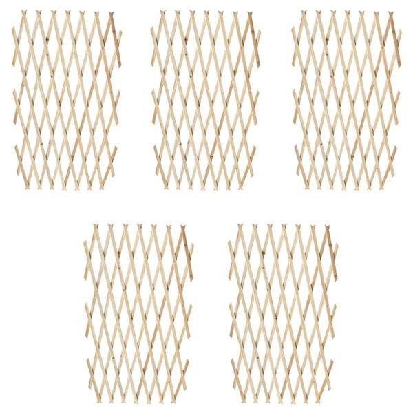 vidaXL Clôture en treillis 5 pcs Bois solide 180x90 cm