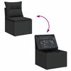 vidaXL Salon de jardin avec coussins 9 pcs noir r&eacute;sine tress&eacute;e acacia