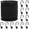 vidaXL Cords &eacute;lastiques avec crochets 4 mm Noir PP et caoutchouc