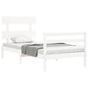vidaXL Cadre de lit sans matelas blanc bois massif