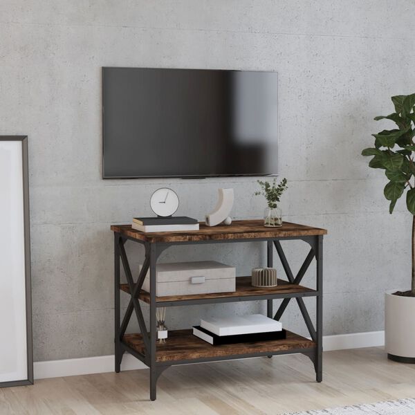 vidaXL Meuble TV Ch&ecirc;ne fum&eacute; 60x40x50 cm Bois d'ing&eacute;nierie
