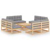 vidaXL Salon de jardin 9 pcs avec coussins Bois de pin massif