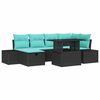 vidaXL Ensemble de canap&eacute; de jardin 7 pc polyrotin